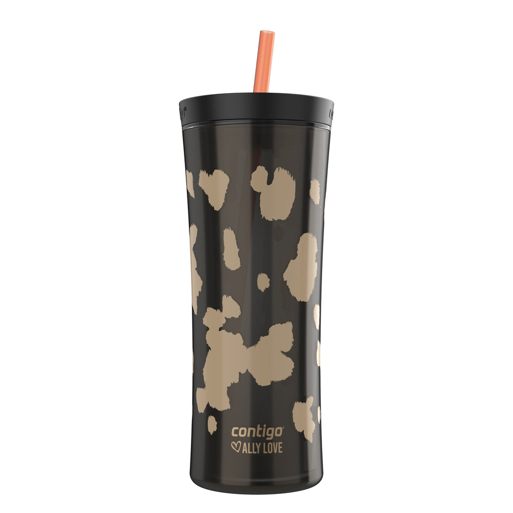 Contigo 20oz Shake &amp; Go Tumbler, Plastic with Straw, Licorice Cowhide Couture C093B
