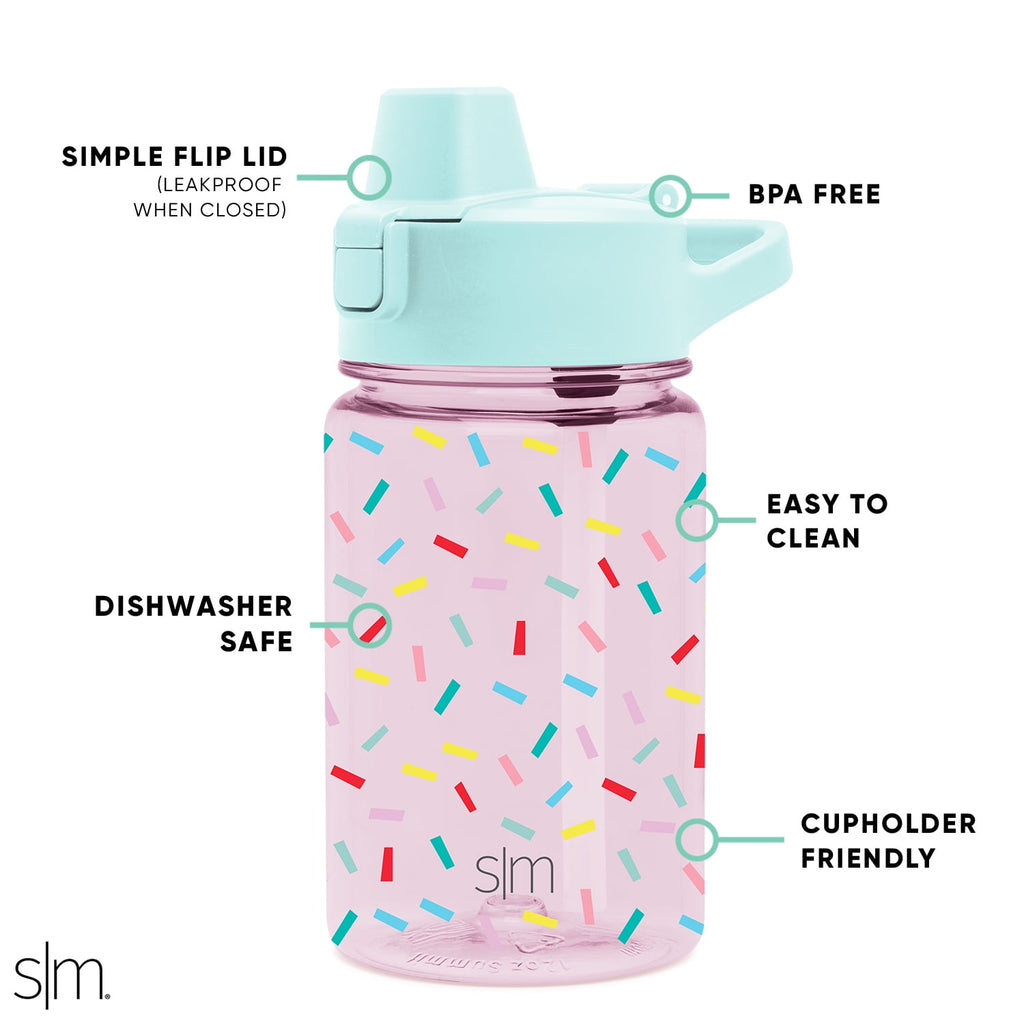 Simple Modern 12 fl oz Reusable Tritan Summit Water Bottle with Silicone Straw Lid | Birthday Cake C404B
