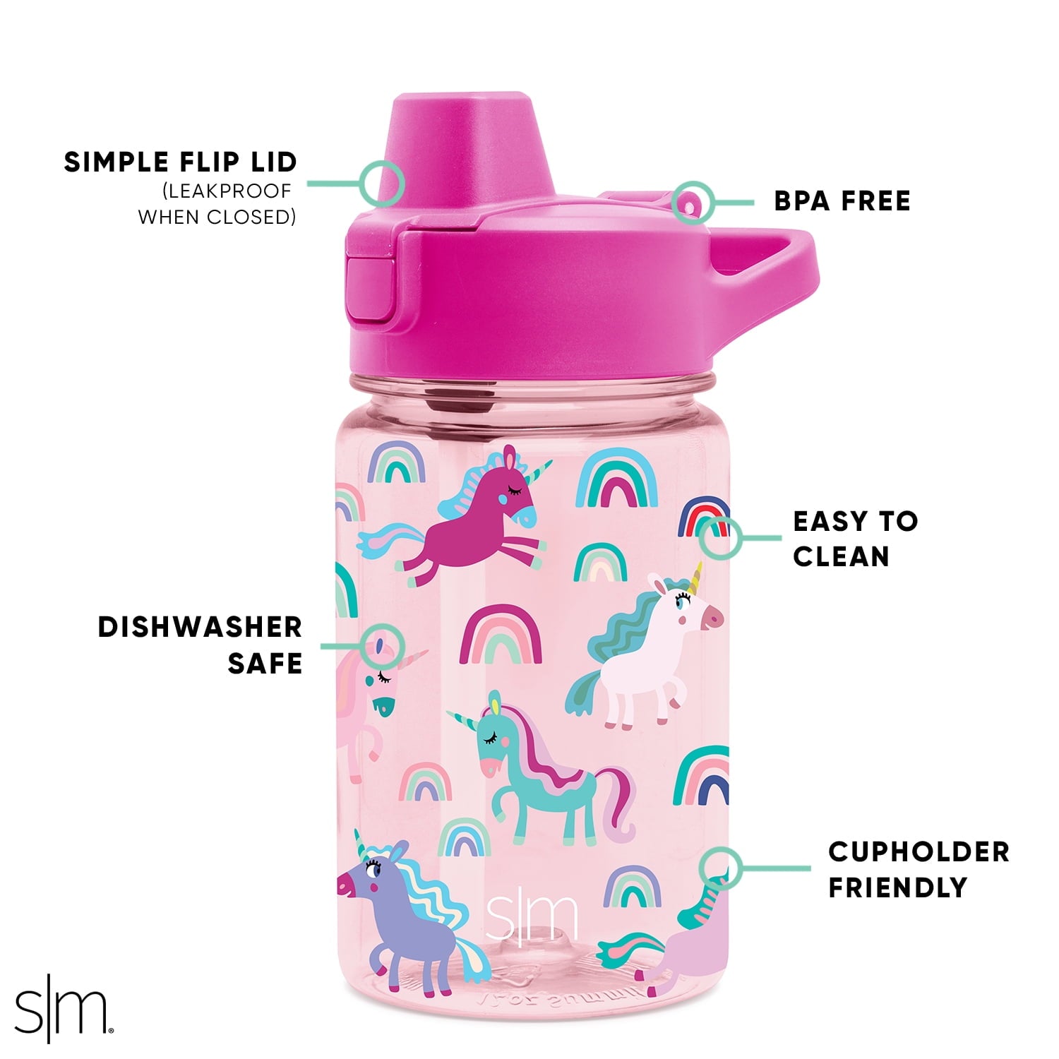 Simple Modern 12 fl oz Reusable Tritan Summit Water Bottle with Silicone Straw Lid | Birthday Cake C404B