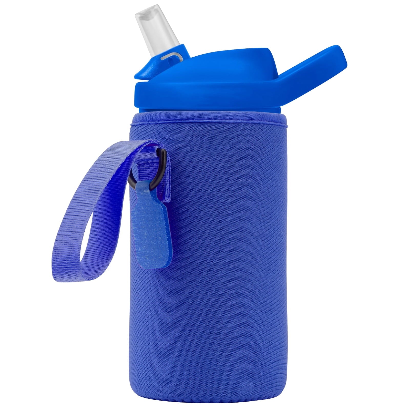Linkidea Water Bottle Sleeve Compatible with CamelBak Eddy+ Tritan 14oz, Steel 12oz Kids Bottle, Waterbottle Holder Bag with Name Tag, Navy Blue C390N