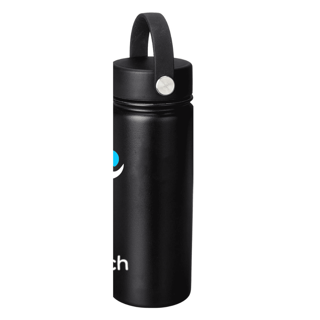 NuRich Sports Water Bottle - 18 Oz, Vacuum Insulated Stainless Steel, Modern Double Walled, Simple Thermo Modern Mug, Hydro Metal Canteen Flask Wide Mouth with Sweat Proof Design for Cold &amp; Hot Temp C684B