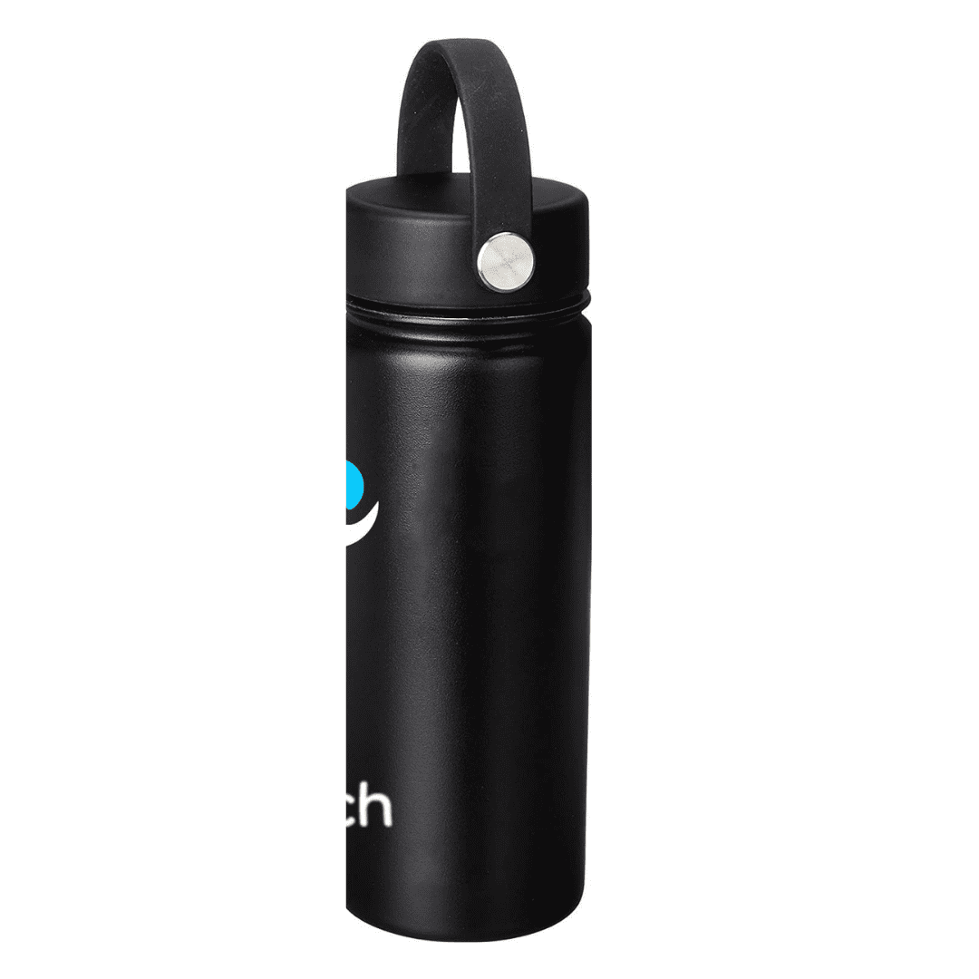 NuRich Sports Water Bottle - 18 Oz, Vacuum Insulated Stainless Steel, Modern Double Walled, Simple Thermo Modern Mug, Hydro Metal Canteen Flask Wide Mouth with Sweat Proof Design for Cold &amp; Hot Temp C684B