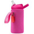 Linkidea Water Bottle Sleeve Compatible with CamelBak Eddy+ Tritan 14oz, Steel 12oz Kids Bottle, Waterbottle Holder Bag with Name Tag, Rose Red C385Q