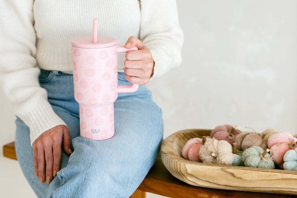 Simple Modern 30 fl oz Insulated Stainless Steel Trek Tumbler with Straw Lid | Seaglass Sage and Cream Checkmate C690P