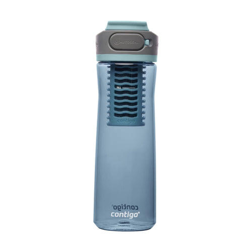 (2 pack) Contigo Clybourn Plastic FreeFlow Filter Water Bottle with AUTOSEAL Lid 24 oz., Dark Ice, with Replacable Filter C062X