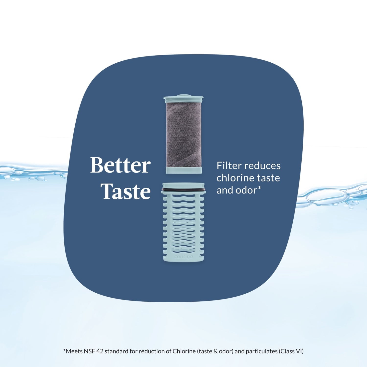 (2 pack) Contigo Clybourn Plastic FreeFlow Filter Water Bottle with AUTOSEAL Lid 24 oz., Dark Ice, with Replacable Filter C062X