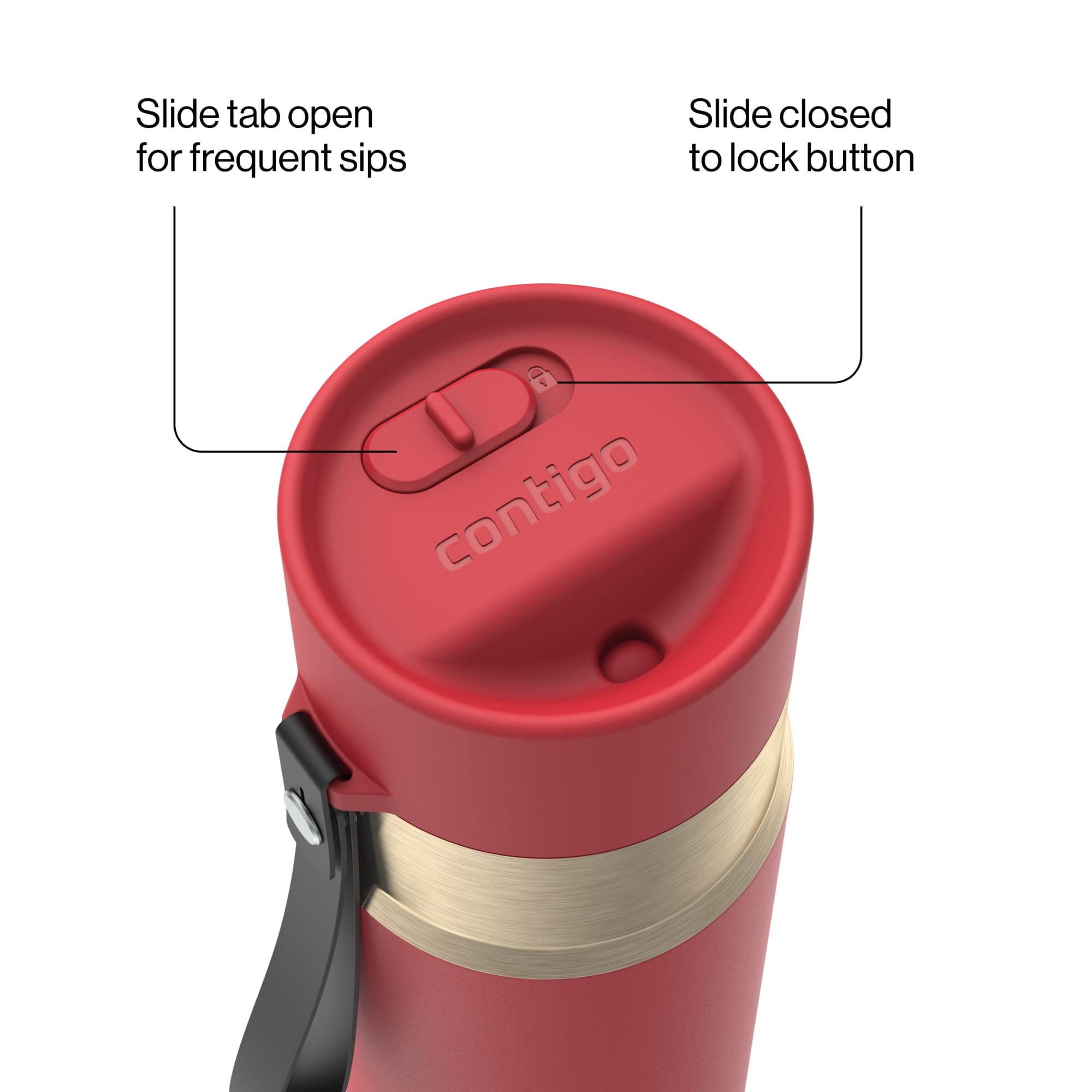 Contigo AutoSeal 16 oz Leakproof Water Bottle with Carrying Strap C023G