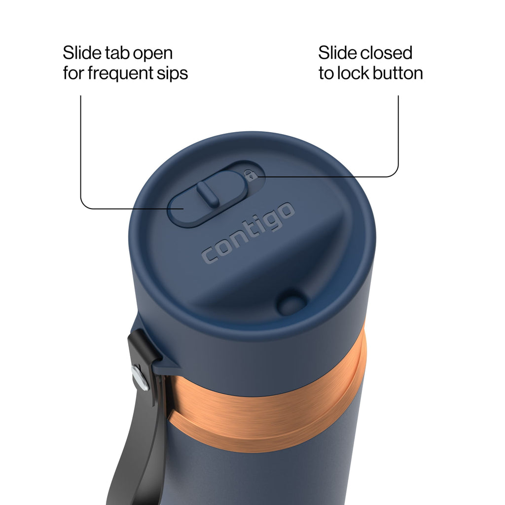 Contigo AutoSeal 16 oz Leakproof Water Bottle with Carrying Strap C023G