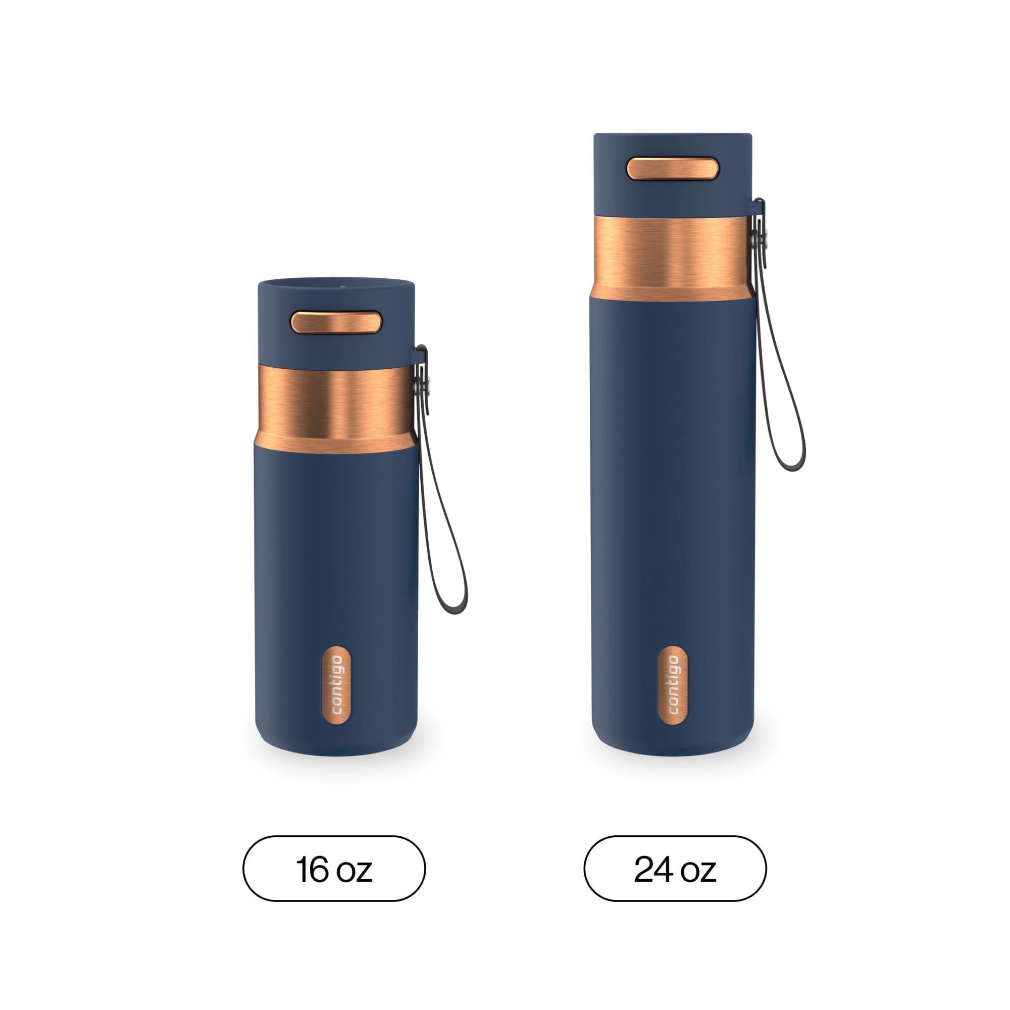 Contigo AutoSeal 16 oz Leakproof Water Bottle with Carrying Strap C023G