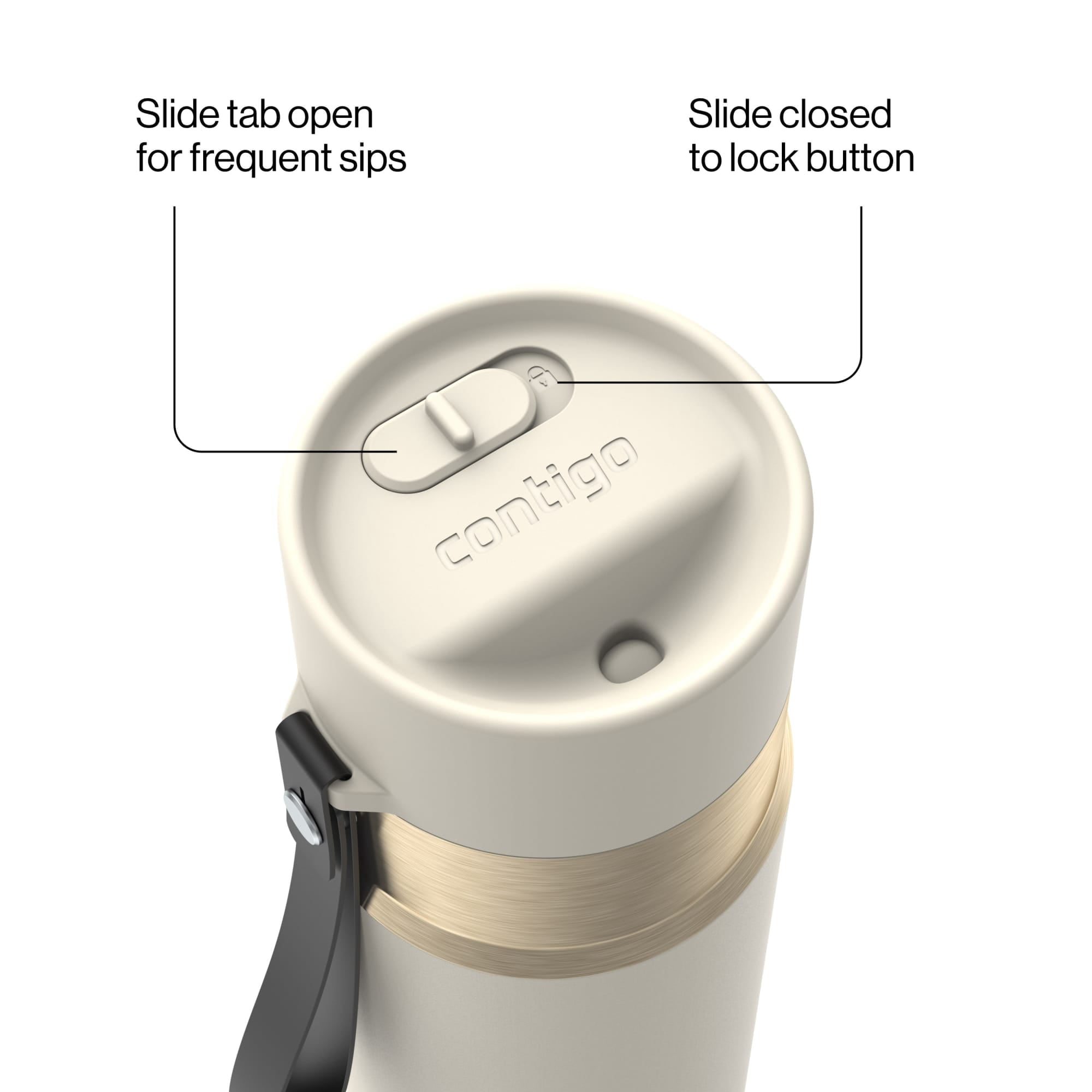 Contigo AutoSeal 16 oz Leakproof Water Bottle with Carrying Strap C023G