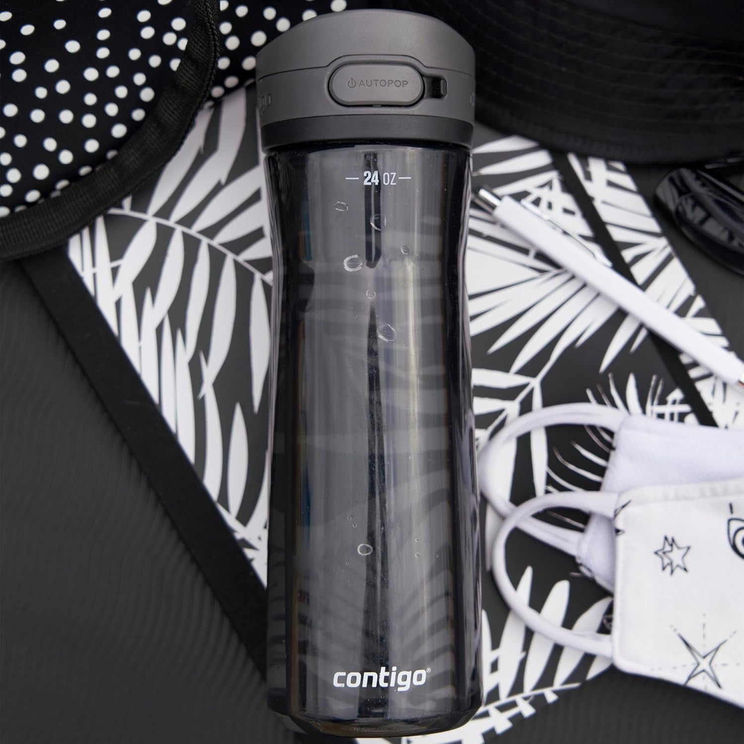 Contigo - Water Bottle with Leak-Proof and Locking Lid, BPA Free, 709ml Capacity, Black C087E