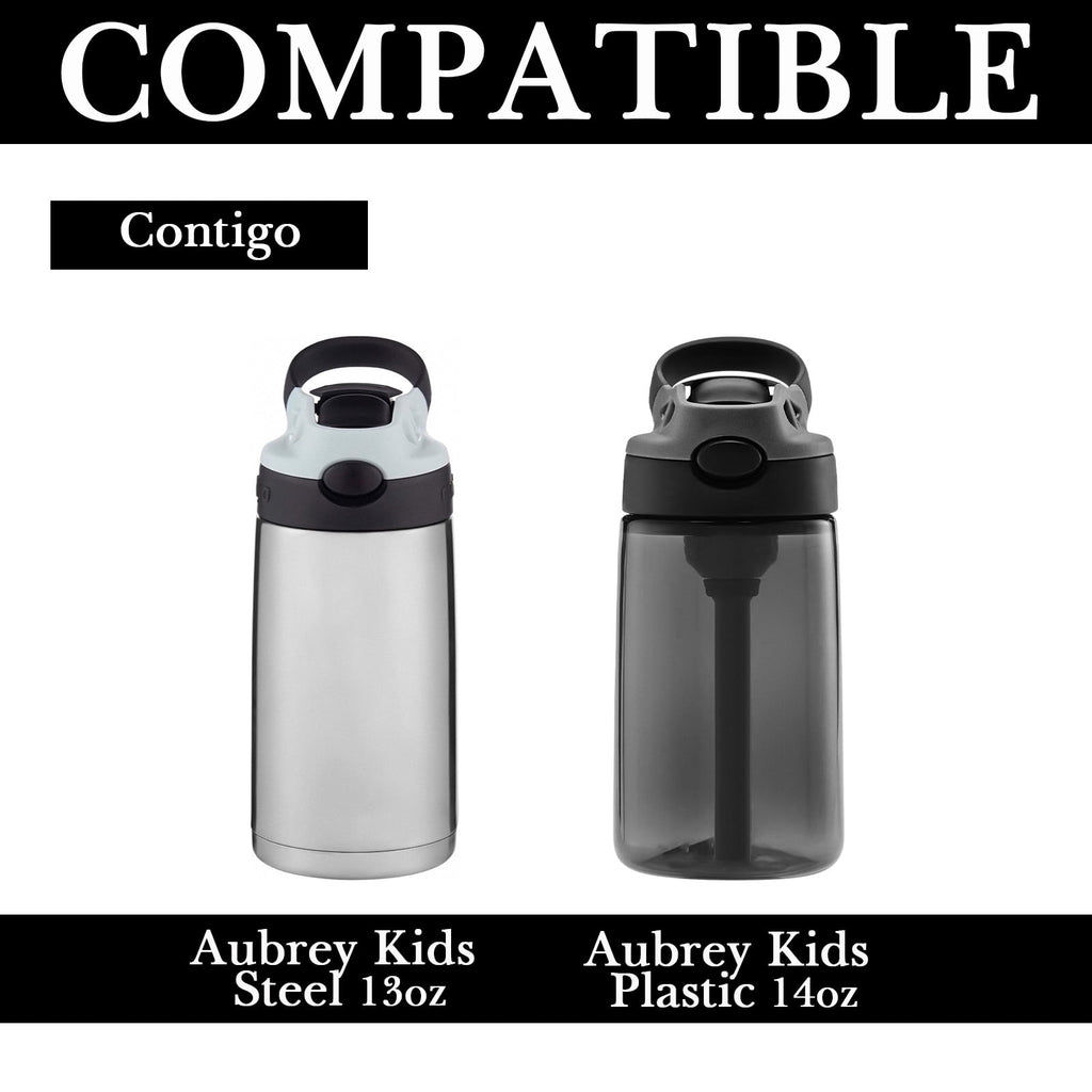 Linkidea Water Bottle Sleeve Compatible with Contigo Aubrey Tritan 14oz, Steel 13oz Kids Bottle, Waterbottle Holder Bag with Name Tag, Black C132M