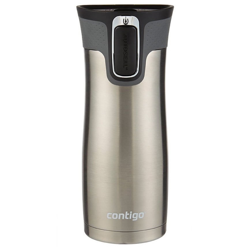 Contigo AUTOSEAL West Loop 2.0 Travel Mug, 16 oz., Stainless Steel with Black Button C098V