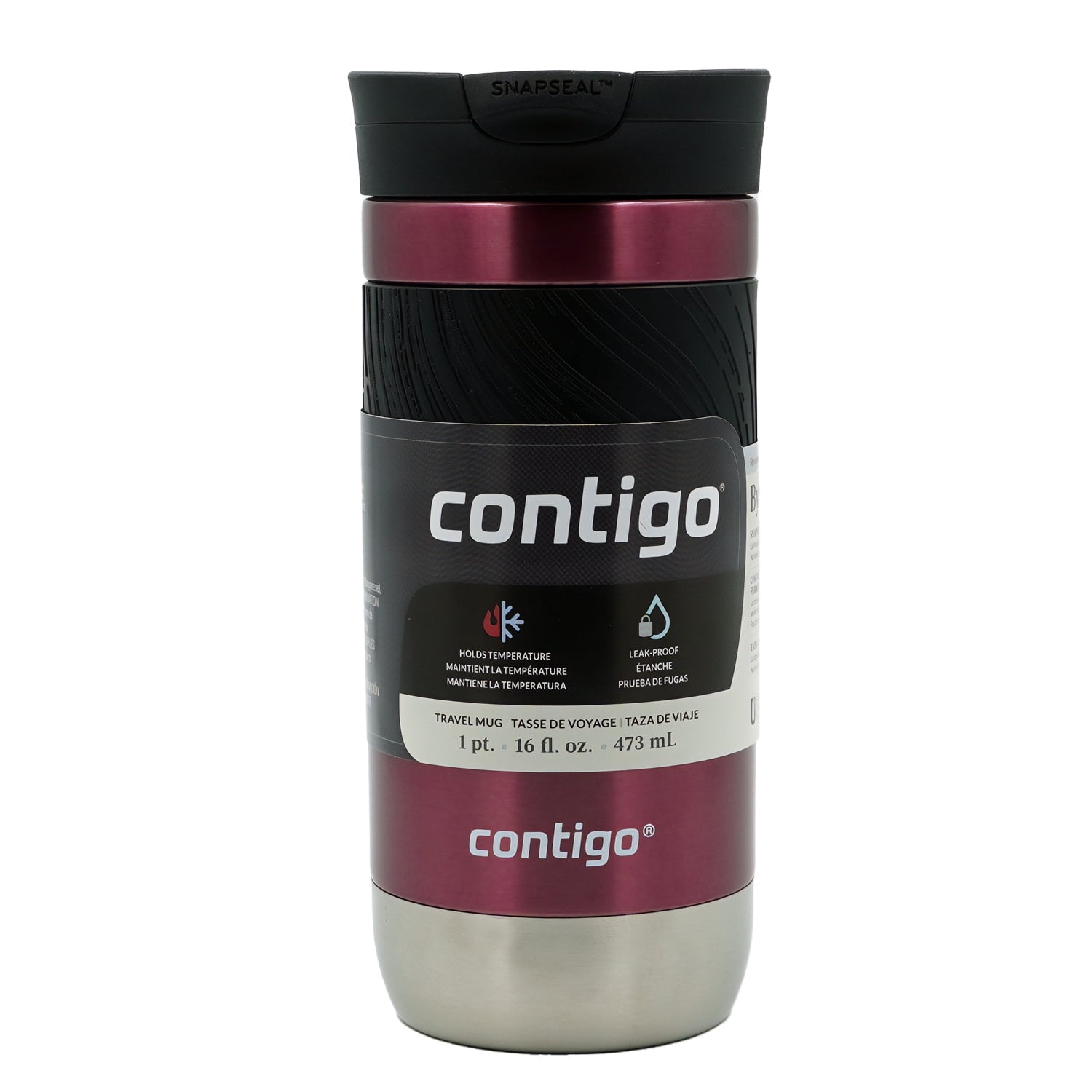 Contigo Byron 2.0 Stainless Steel Travel Mug with SNAPSEAL Lid and Grip, 16oz. C050Z