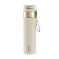 Contigo AutoSeal Leakproof Stainless Steel Reusable Water Bottle Tumbler with Carrying Strap, Cream/Champagne, 24 oz C019L
