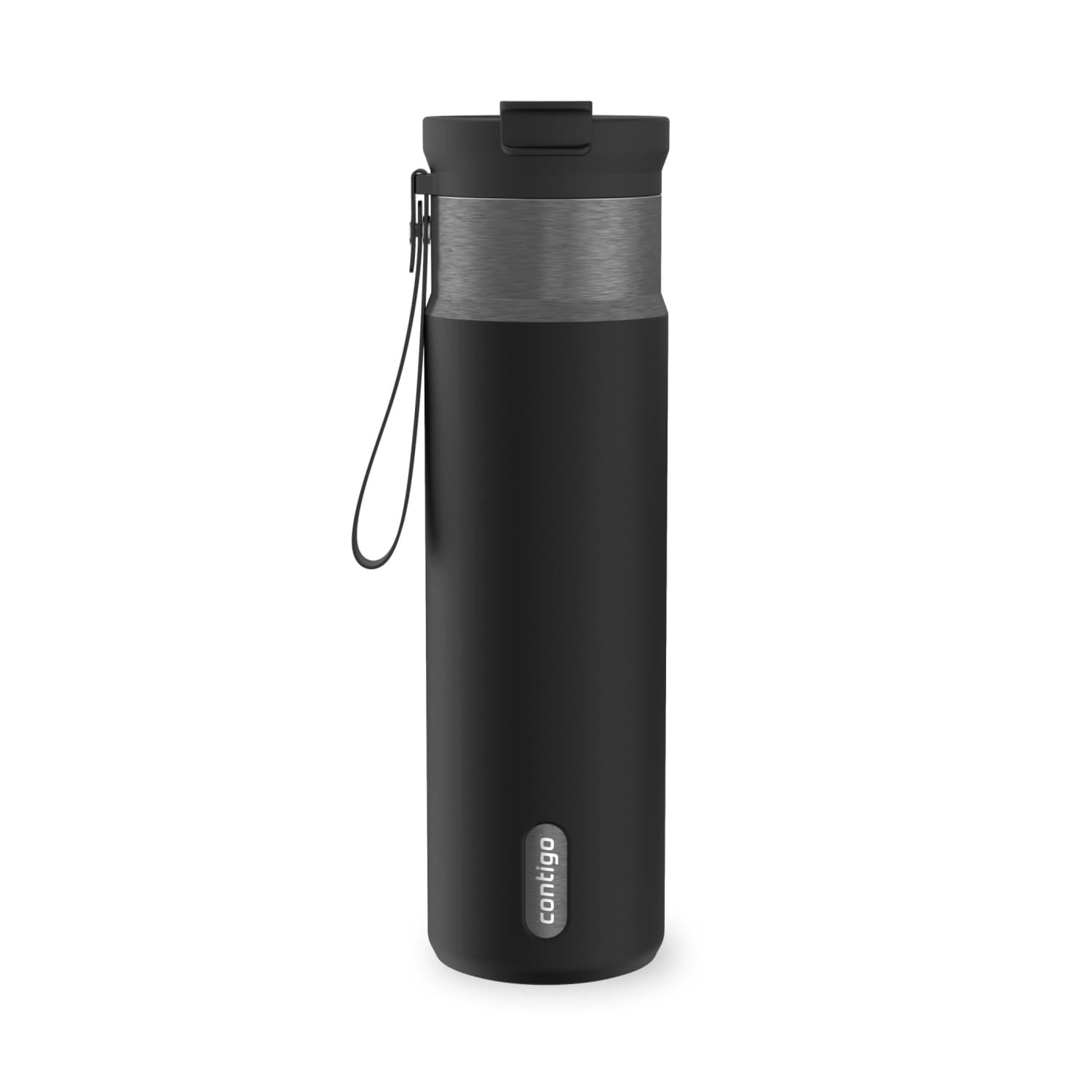 Contigo DualSip Leakproof Stainless Steel Reusable Water Bottle Tumbler with Carrying Strap, Cream/Champagne, 24 oz C011S