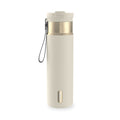 Contigo DualSip Leakproof Stainless Steel Reusable Water Bottle Tumbler with Carrying Strap, Cream/Champagne, 24 oz C011S