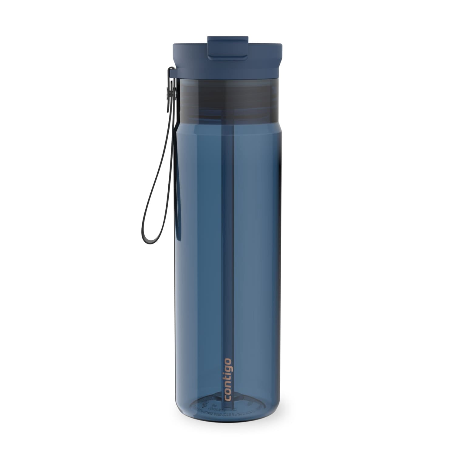 Contigo DualSip Leakproof Plastic Reusable Water Bottle with Carrying Strap, Cream/Clear, 28 oz C036D