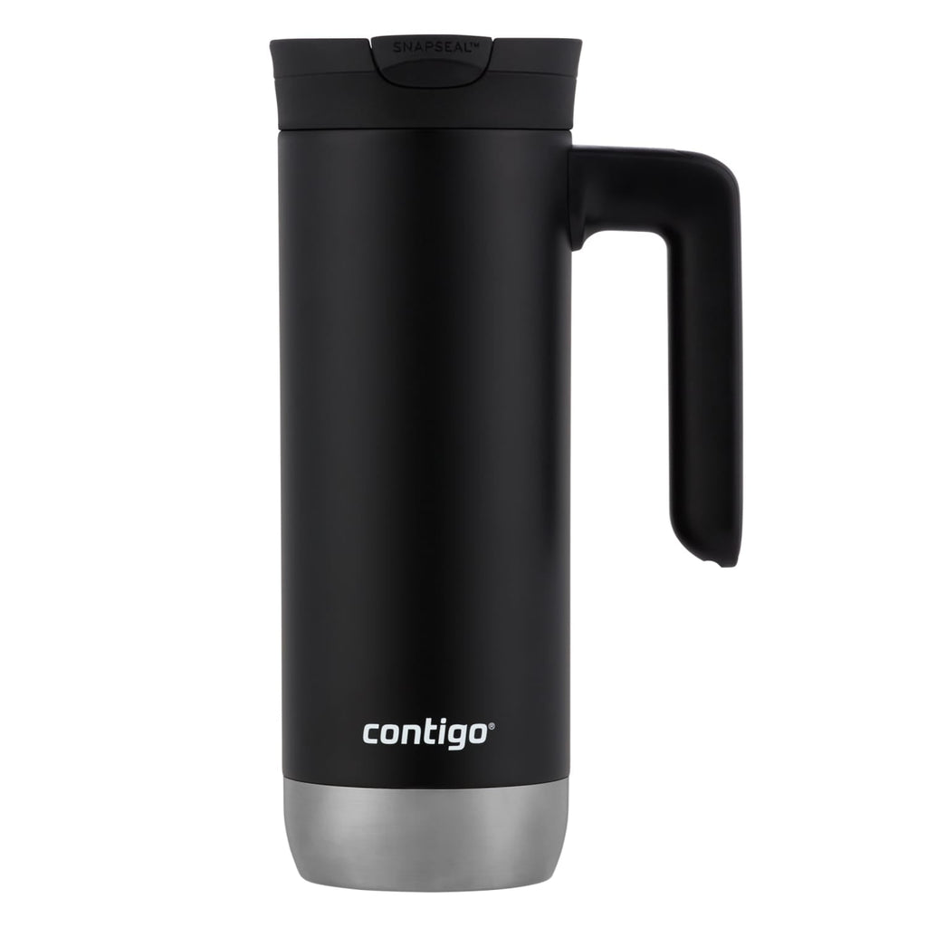 Contigo Huron 2.0 Stainless Steel Travel Mug with SNAPSEAL Lid and Handle in Black, 20 fl oz. C005N