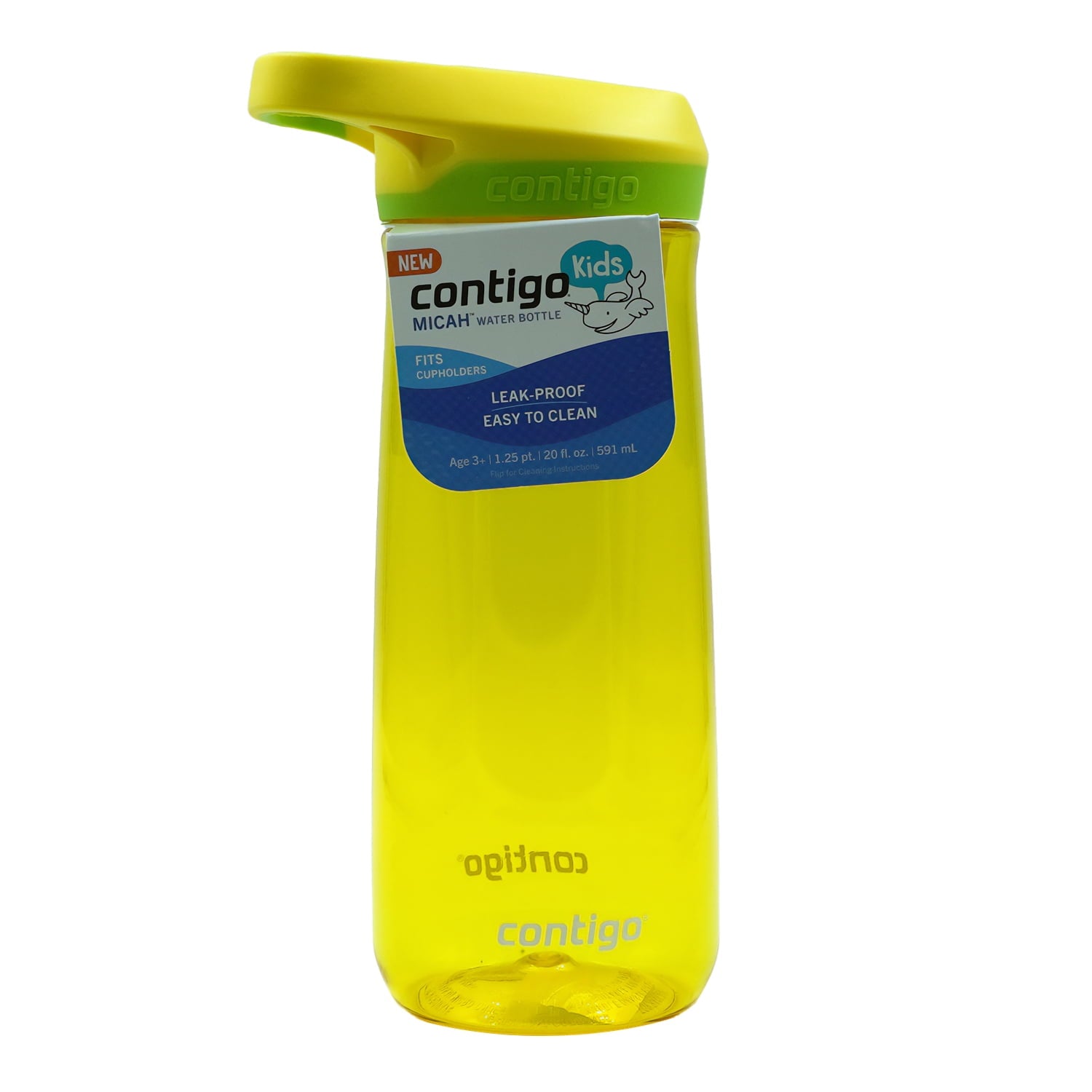 Contigo Kid's 20 oz. Micah Water Bottle w/ Simple Lid - Pineapple/Cool Lime C046Z