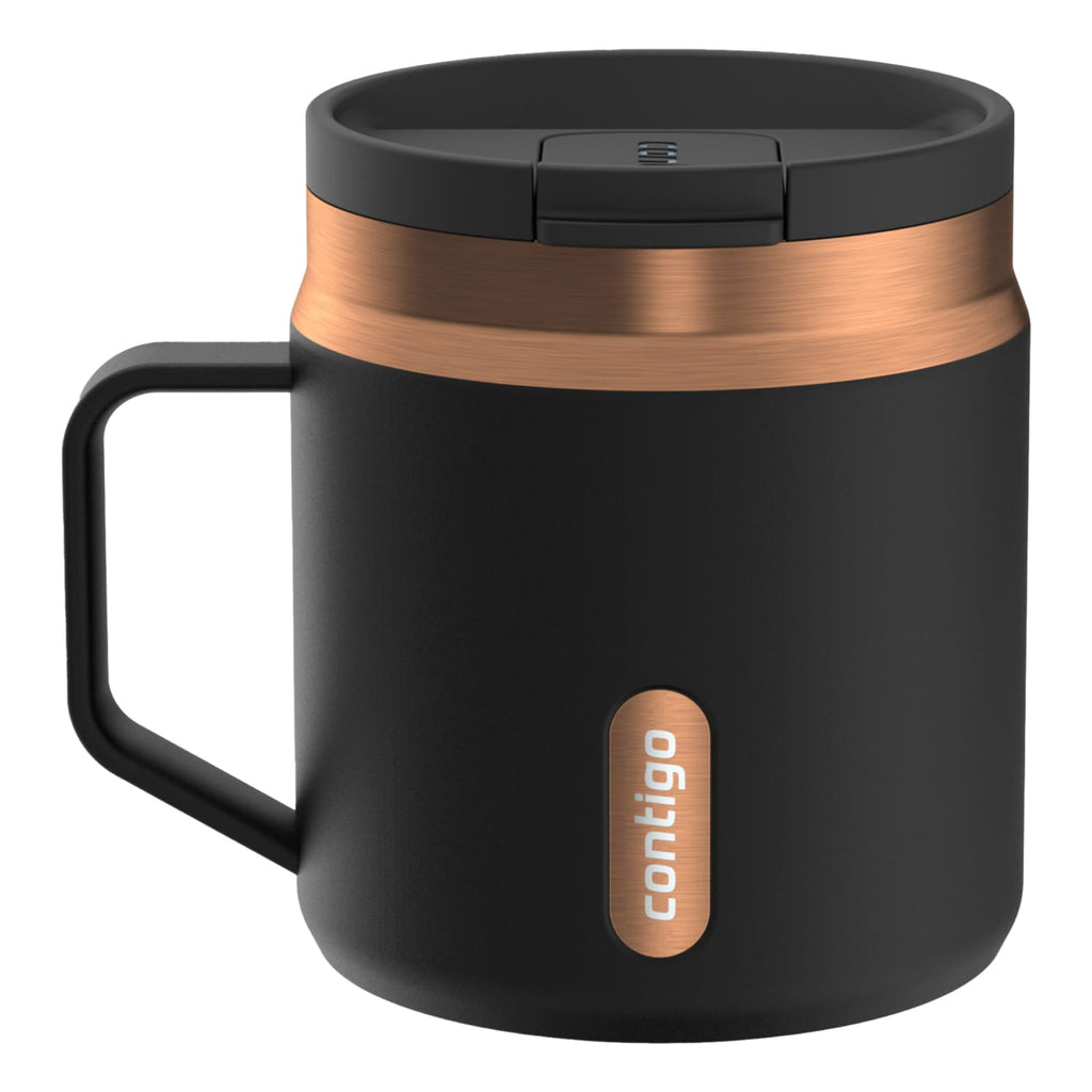 Contigo SnapSeal Leakproof Stainless Steel Reusable Travel Tumbler,Black/Bronze, 14 oz C027Q