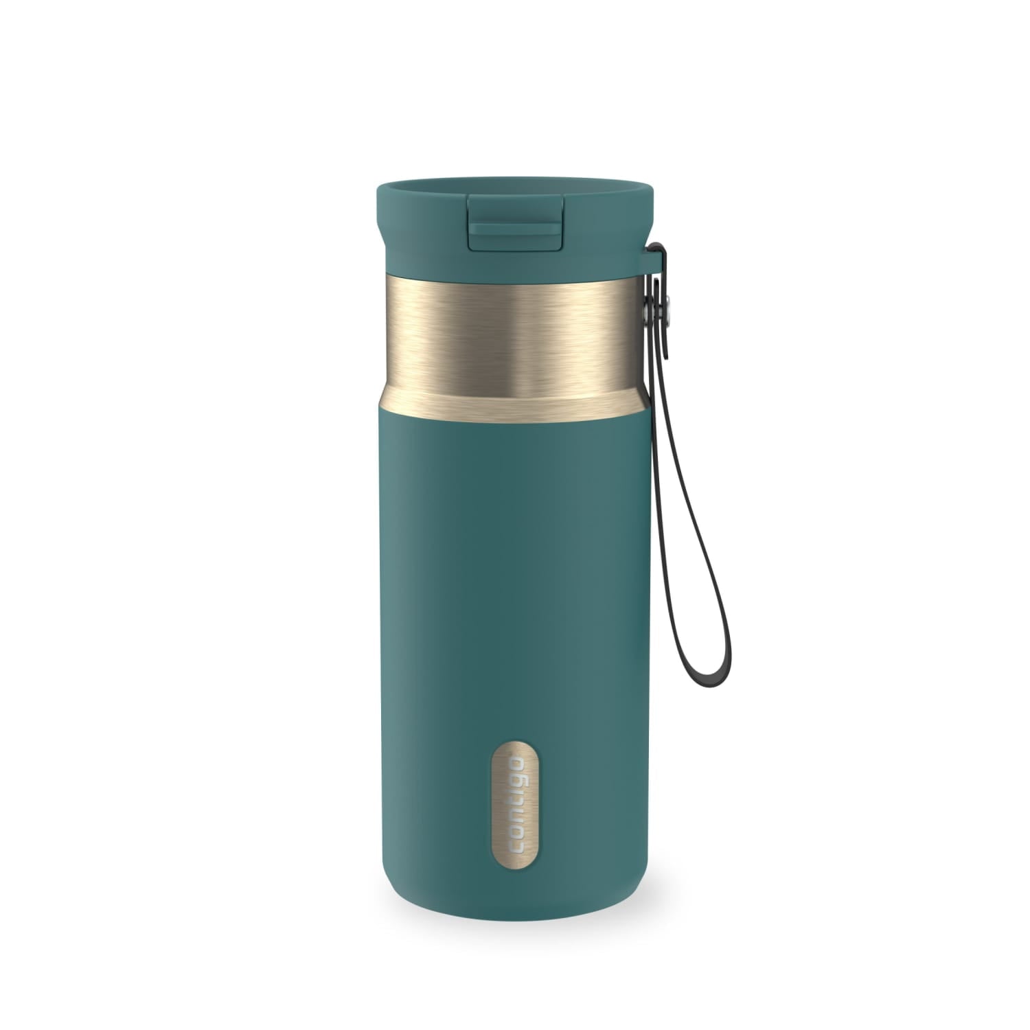 Contigo SnapSeal 16 oz Leakproof Stainless Steel Water Bottle with Carrying Strap C048E