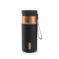 Contigo SnapSeal Leakproof Stainless Steel Reusable Water Bottle with Carrying Strap, Black/Bronze, 16 oz C065A