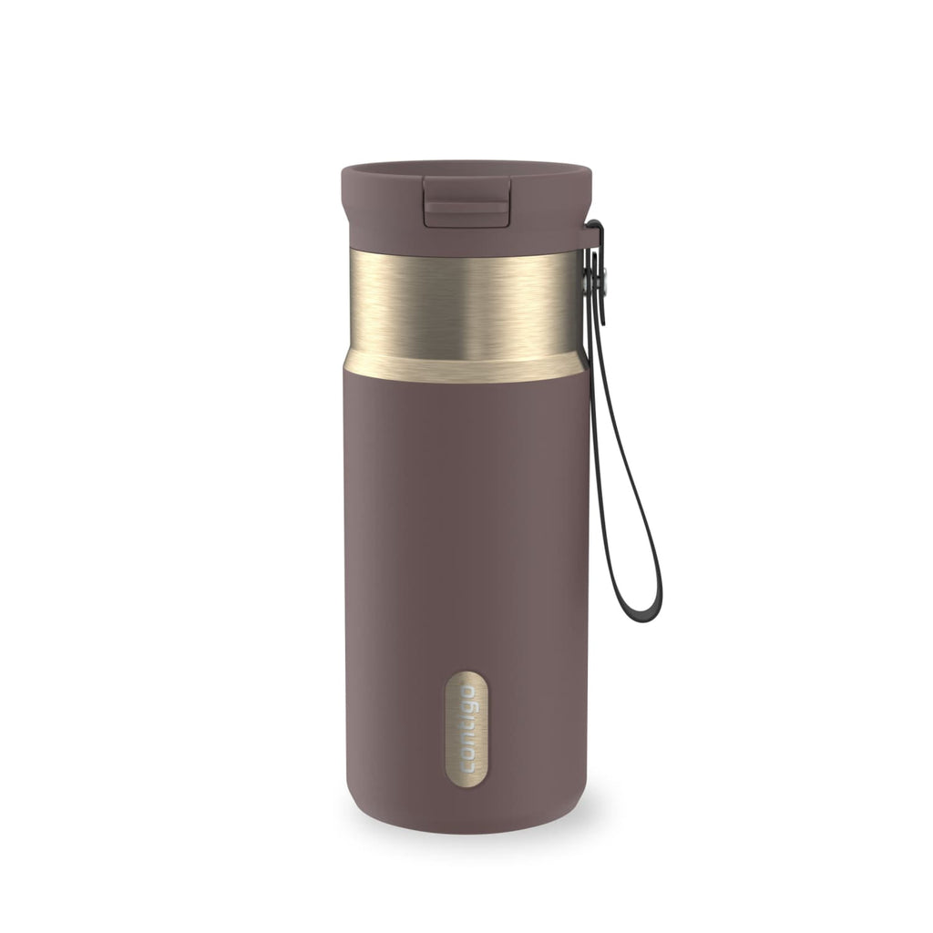 Contigo SnapSeal 16 oz Leakproof Stainless Steel Water Bottle with Carrying Strap C048E