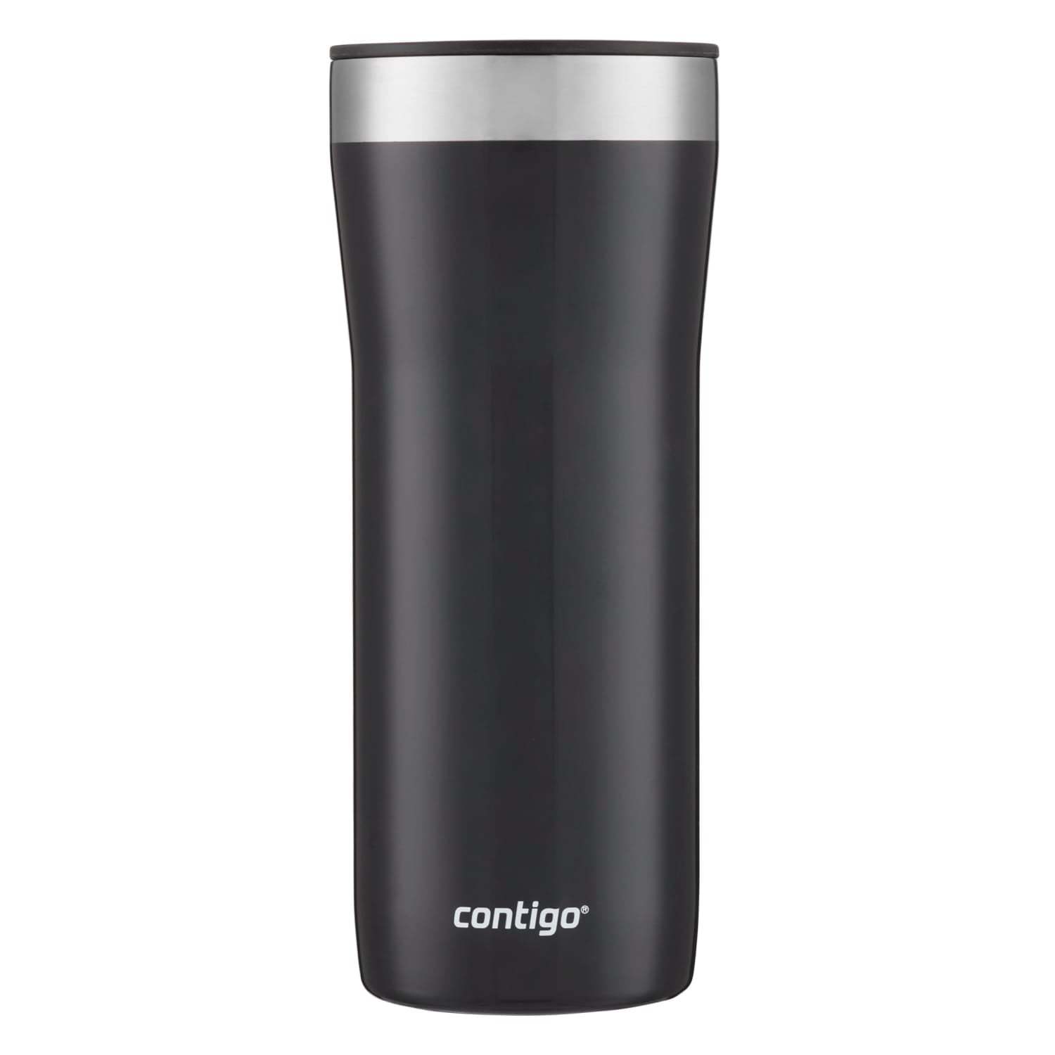 Contigo Streeterville Stainless Steel Tumbler with Plastic Straw and Splash-Proof Lid, Licorice, 32 fl. oz C122V