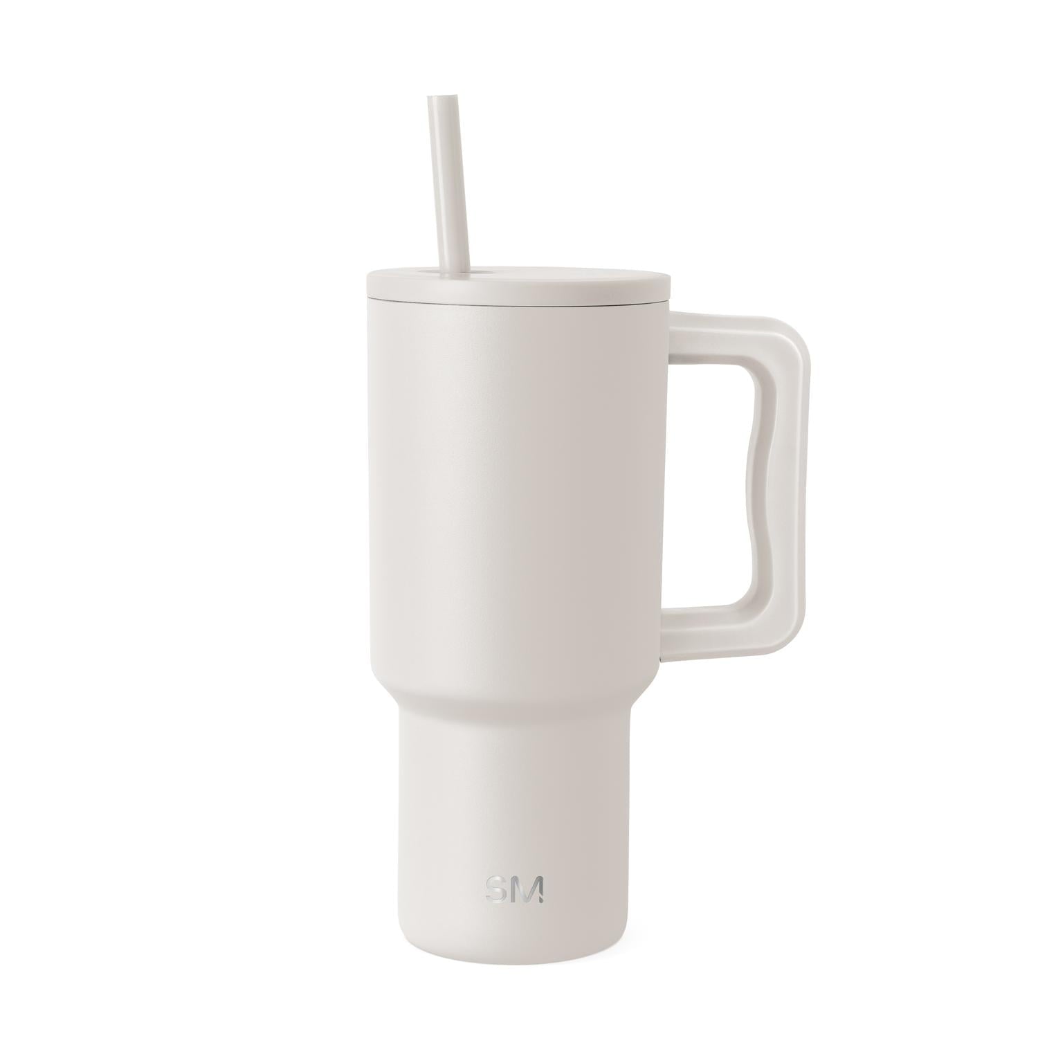 Simple Modern 30 fl oz Insulated Stainless Steel Trek Tumbler with Straw Lid | Seaglass Sage and Cream Checkmate C690P