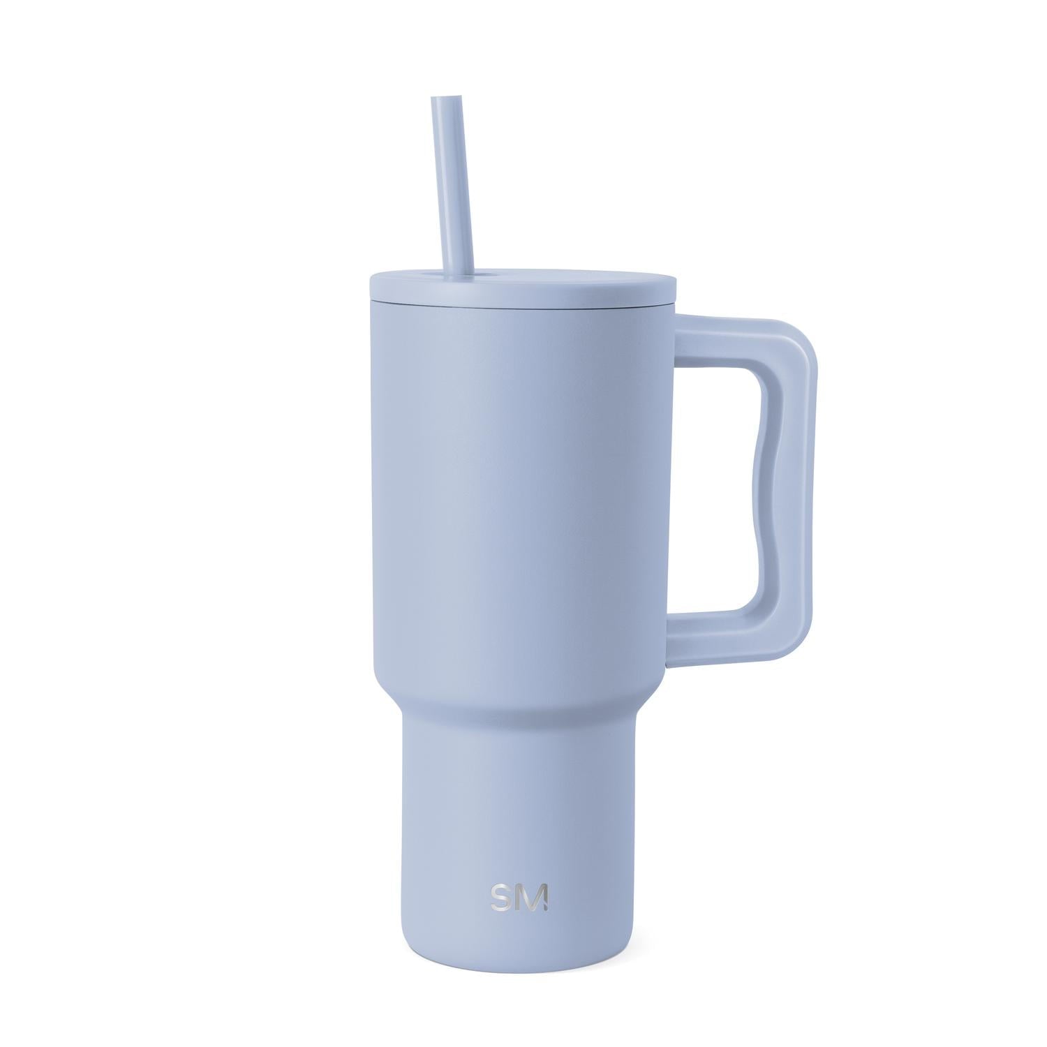 Simple Modern 30 fl oz Insulated Stainless Steel Trek Tumbler with Straw Lid | Seaglass Sage and Cream Checkmate C690P