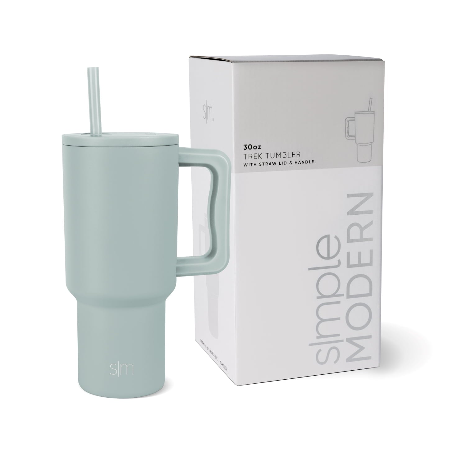 Simple Modern 30 fl oz Insulated Stainless Steel Trek Tumbler with Straw Lid | Cream Leopard C408K
