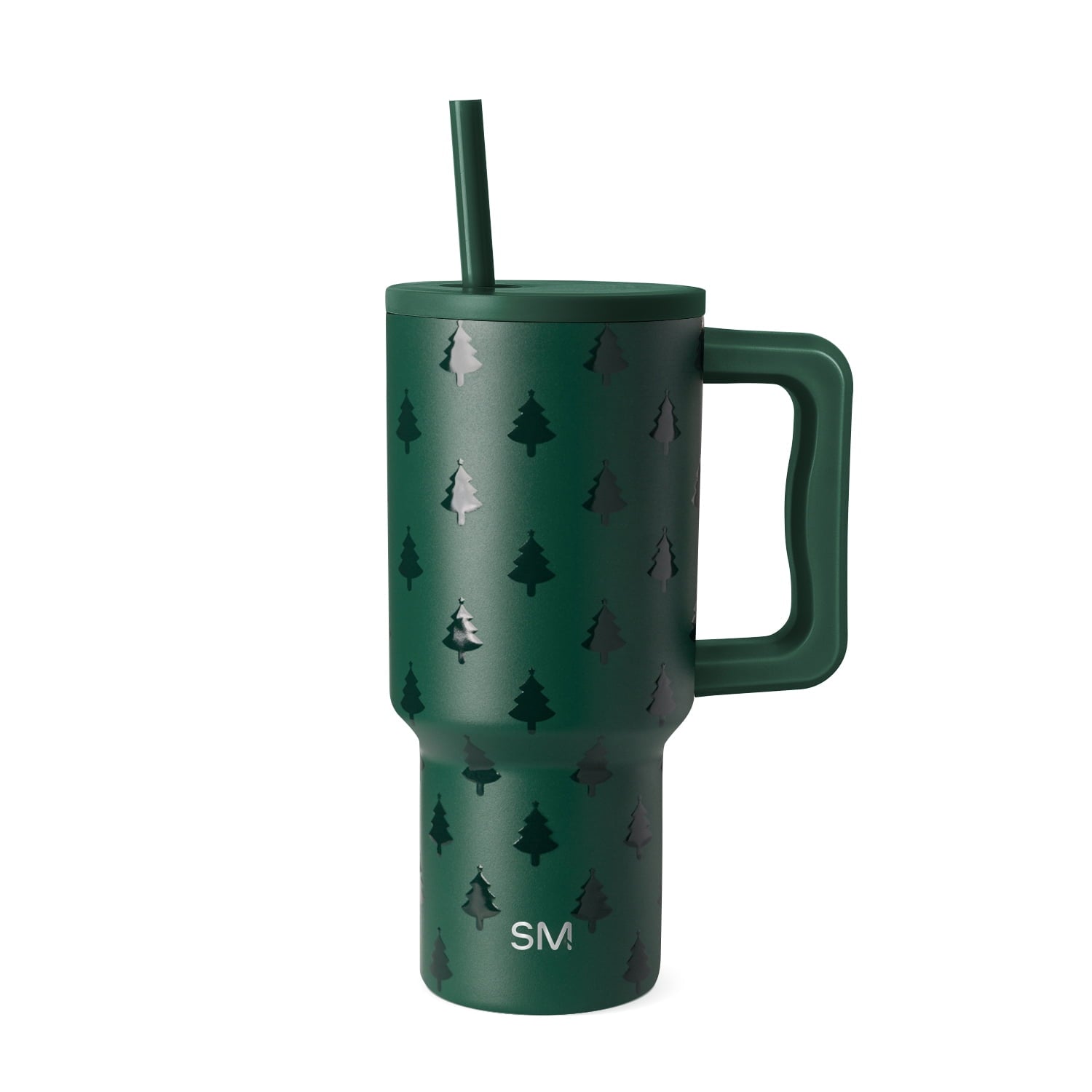 Simple Modern 30 fl oz Insulated Stainless Steel Trek Tumbler with Straw Lid | Seaglass Sage and Cream Checkmate C690P