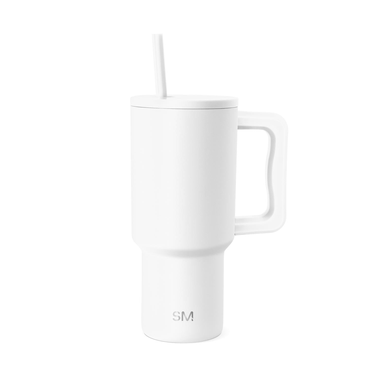 Simple Modern 30 fl oz Insulated Stainless Steel Trek Tumbler with Straw Lid | Seaglass Sage and Cream Checkmate C690P