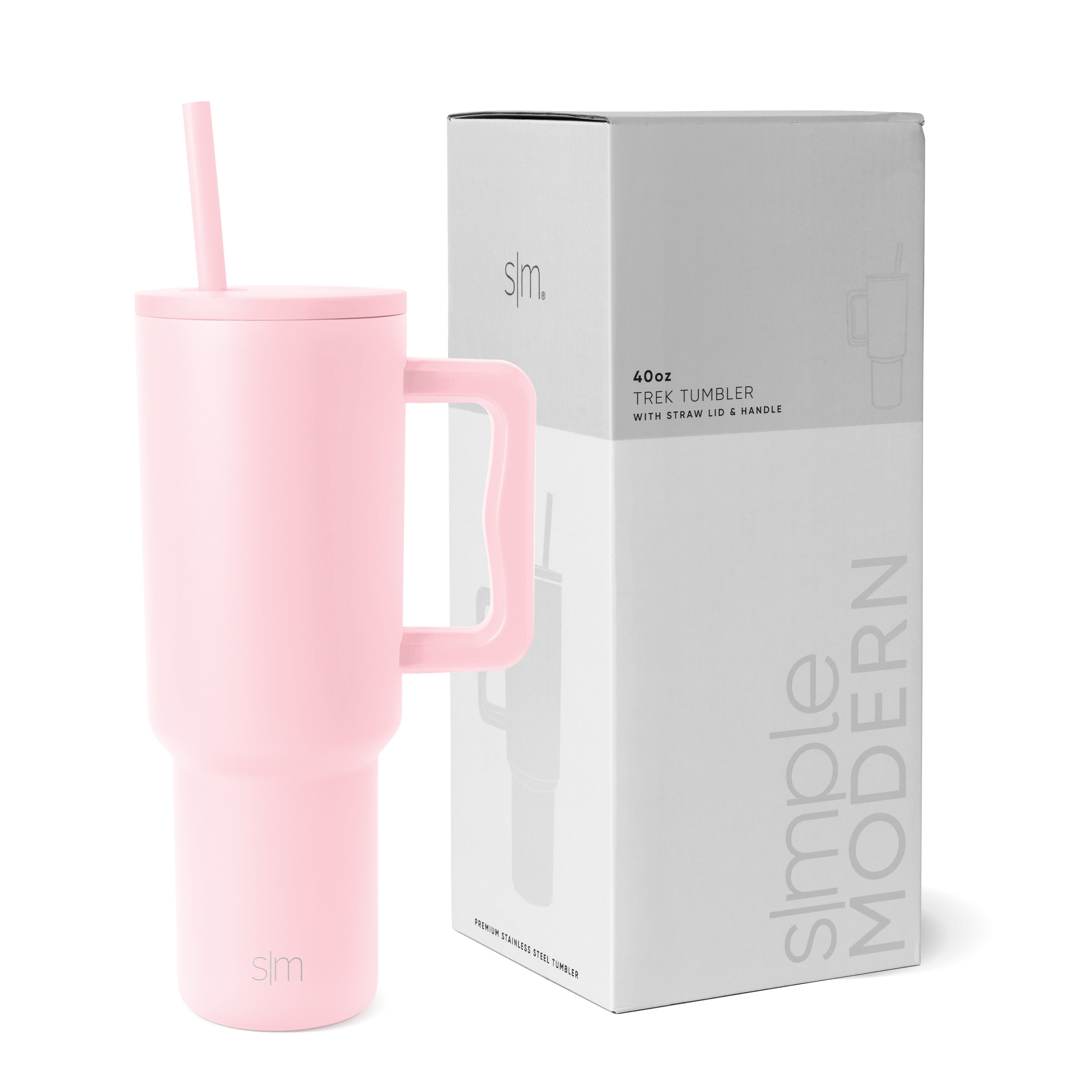 Simple Modern 40 fl oz Insulated Stainless Steel Trek Tumbler with Straw Lid | 80s Mix C403J