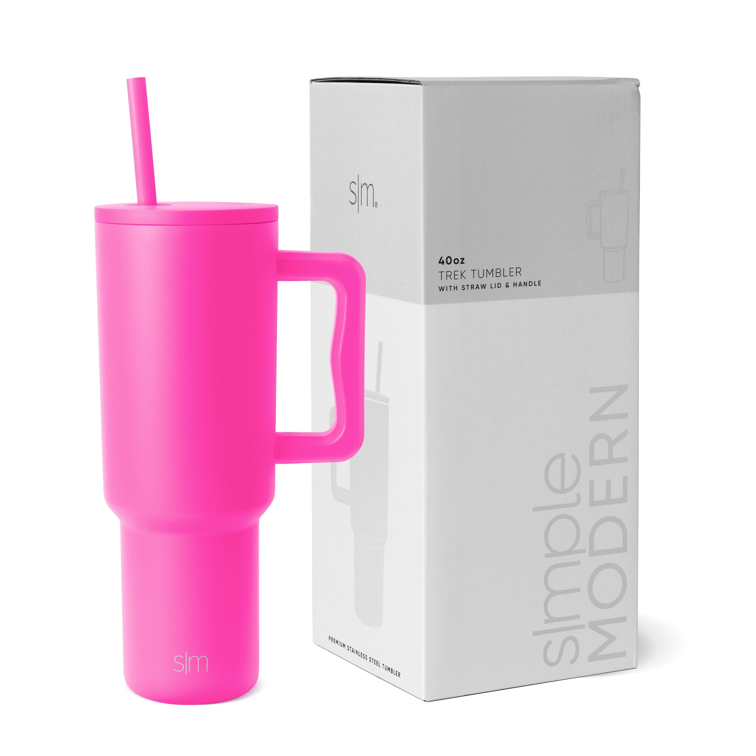 Simple Modern 40 fl oz Insulated Stainless Steel Trek Tumbler with Straw Lid | 80s Mix C403J