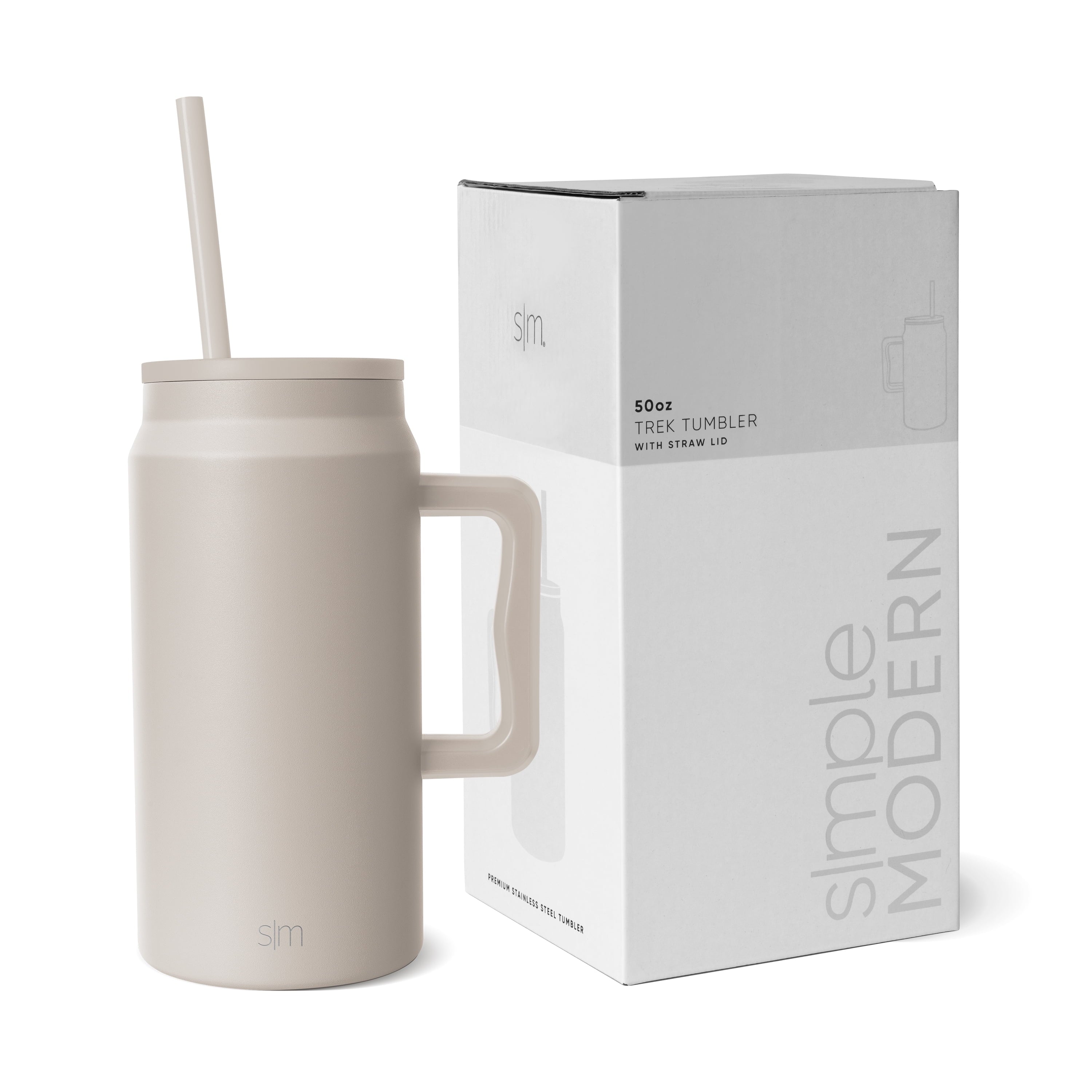 Simple Modern 50 fl oz Insulated Stainless Steel Trek Tumbler with Straw Lid | Midnight Black C406D