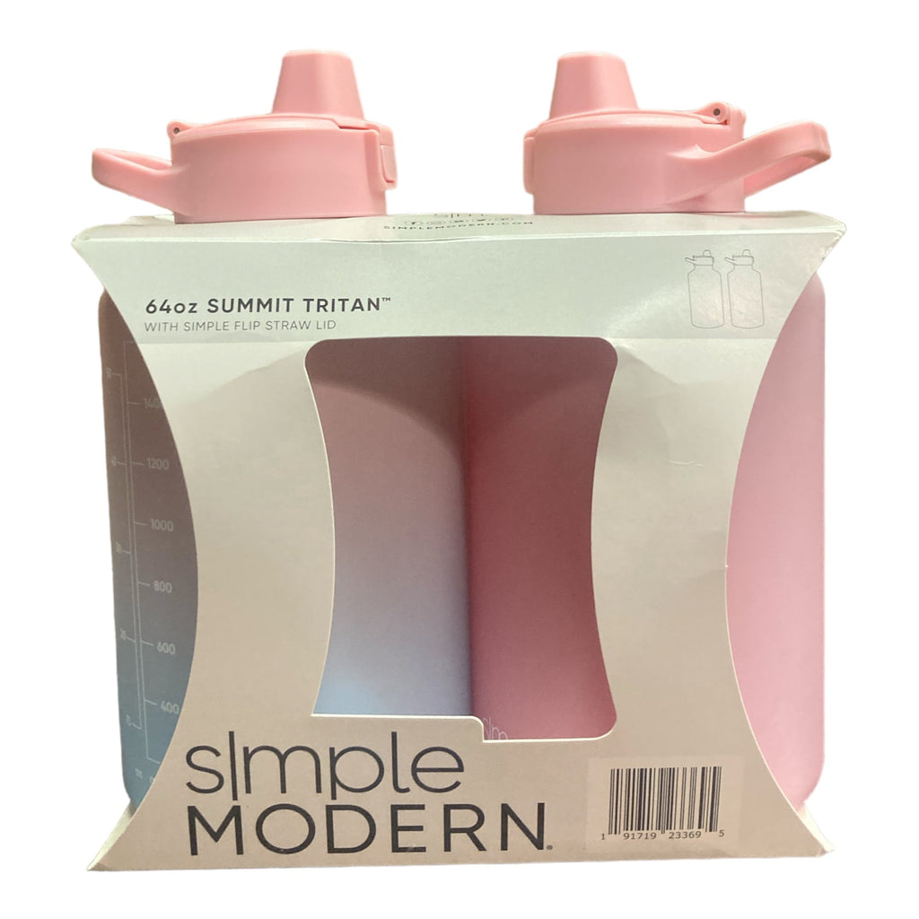 Simple Modern 64-oz Tritan Plastic Summit With Simple Flip Straw Lid 2 Pack (Sweet Taffy and Blush) C421A
