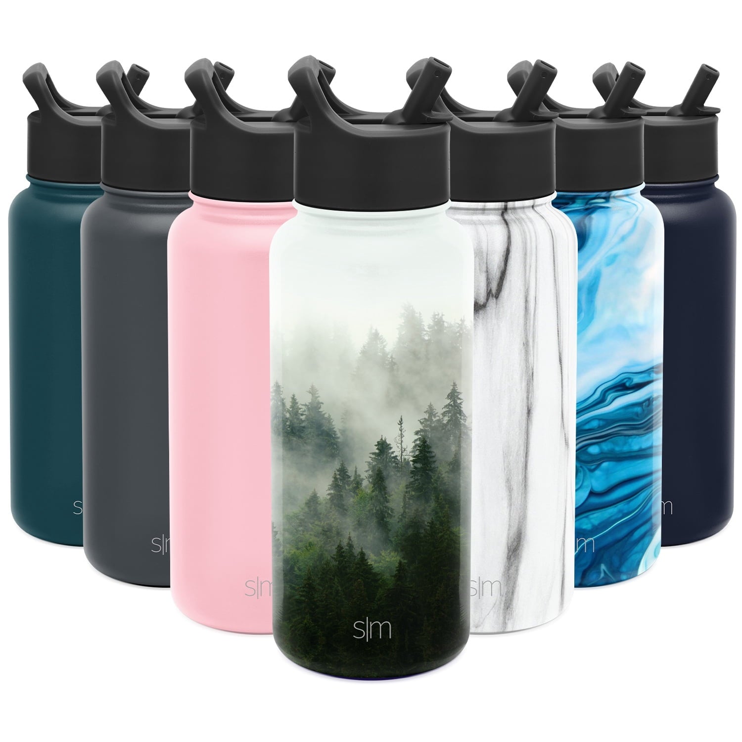Simple Modern Summit Water Bottle Straw Lid Vacuum Insulated Stainless Steel Bottle | 18 fl oz C427Q