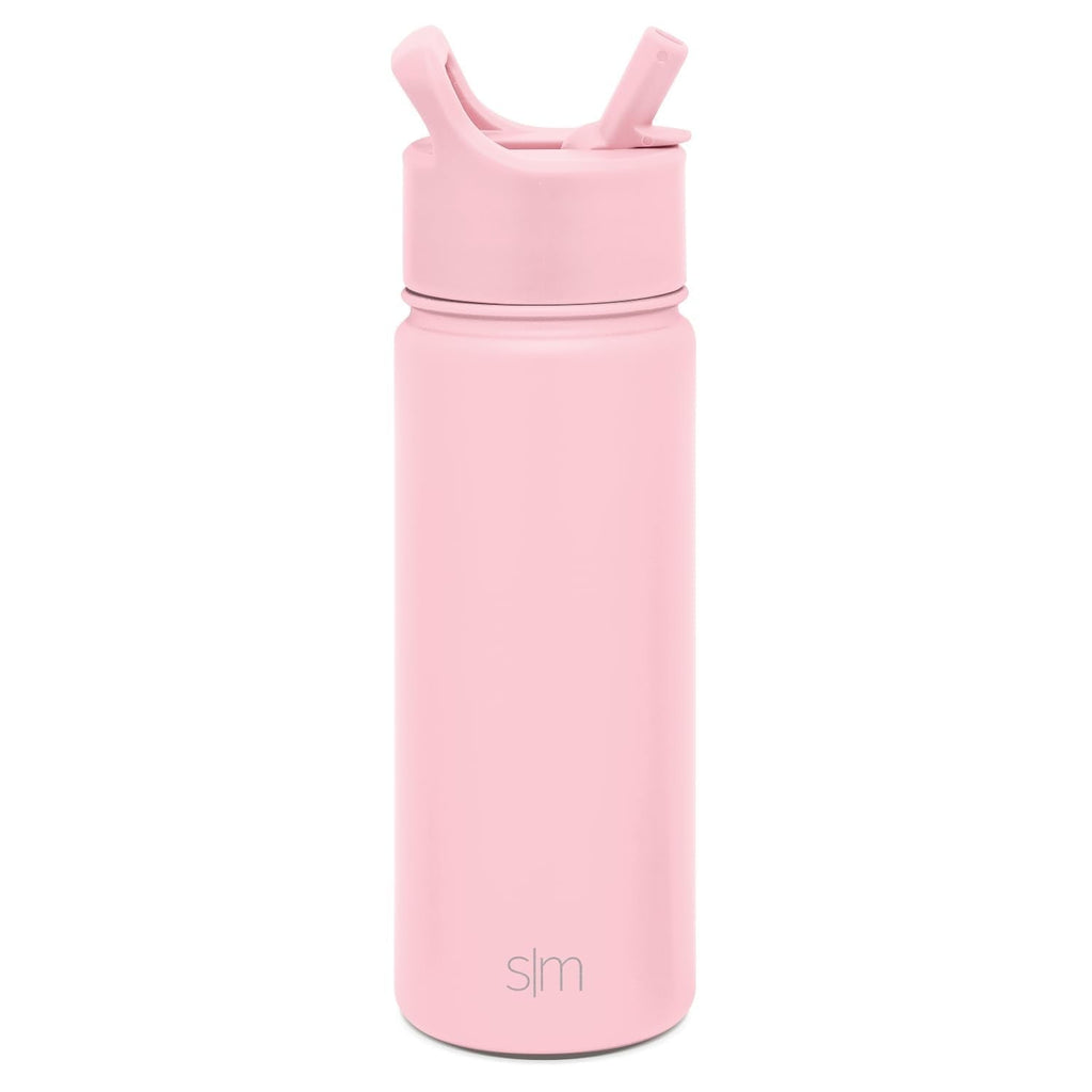 Simple Modern Kids Water Bottle with Straw Lid Vacuum Insulated Stainless Steel Metal Thermos Bottles | Reusable Leak Proof BPA-Free Flask for School | Summit Collection | 18oz, Blush -Blush C687K