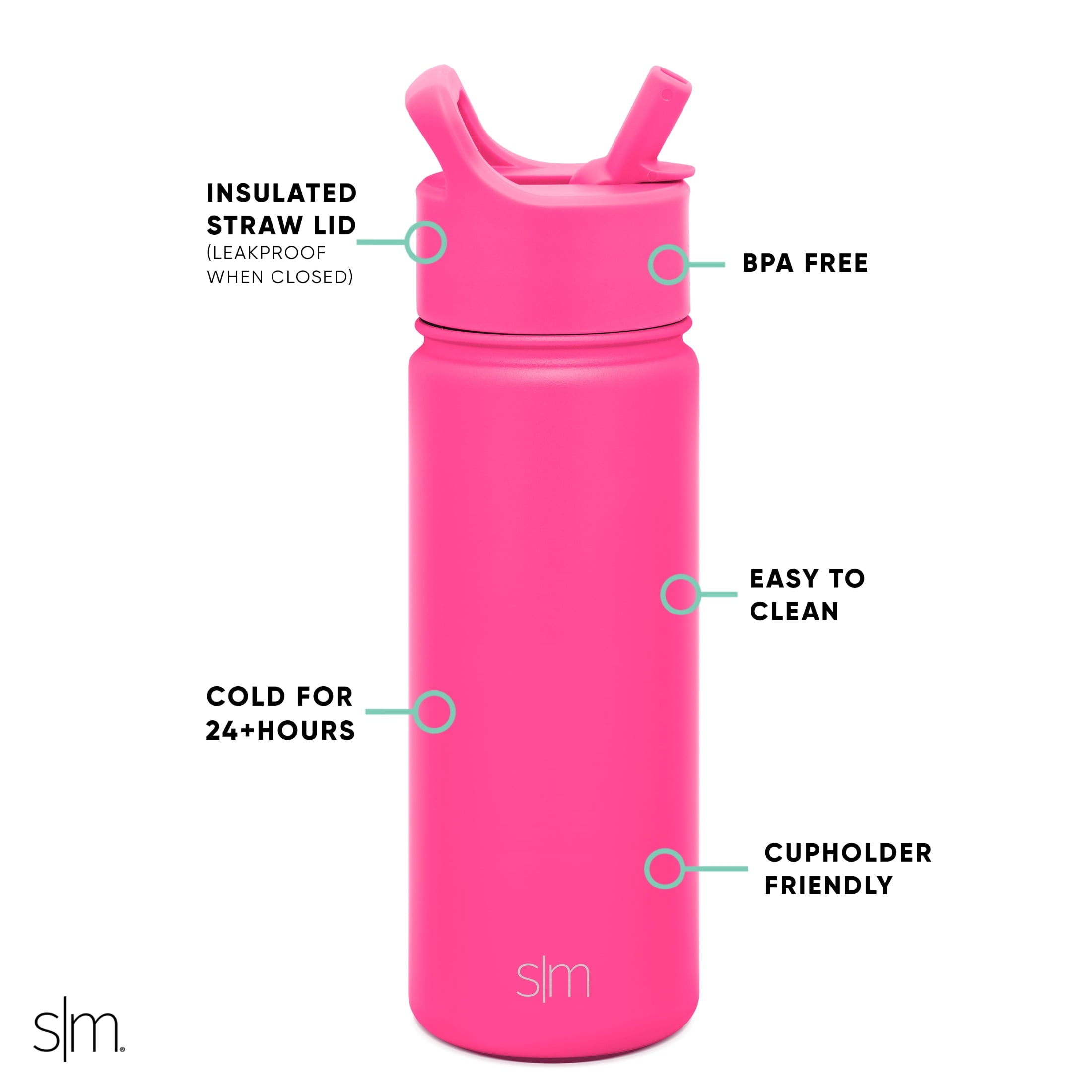 Simple Modern Summit Water Bottle Straw Lid Vacuum Insulated Stainless Steel Bottle | 18 fl oz C685H