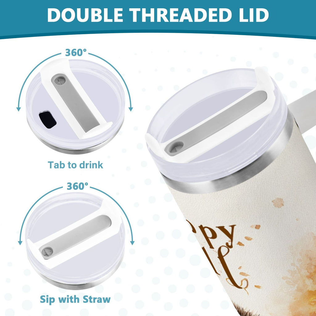 30 oz Insulated Stainless Steel Tumbler Double Wall Stainless Steel Tumbler with 2-Way Drinking Cute Little Hedgehog C625E