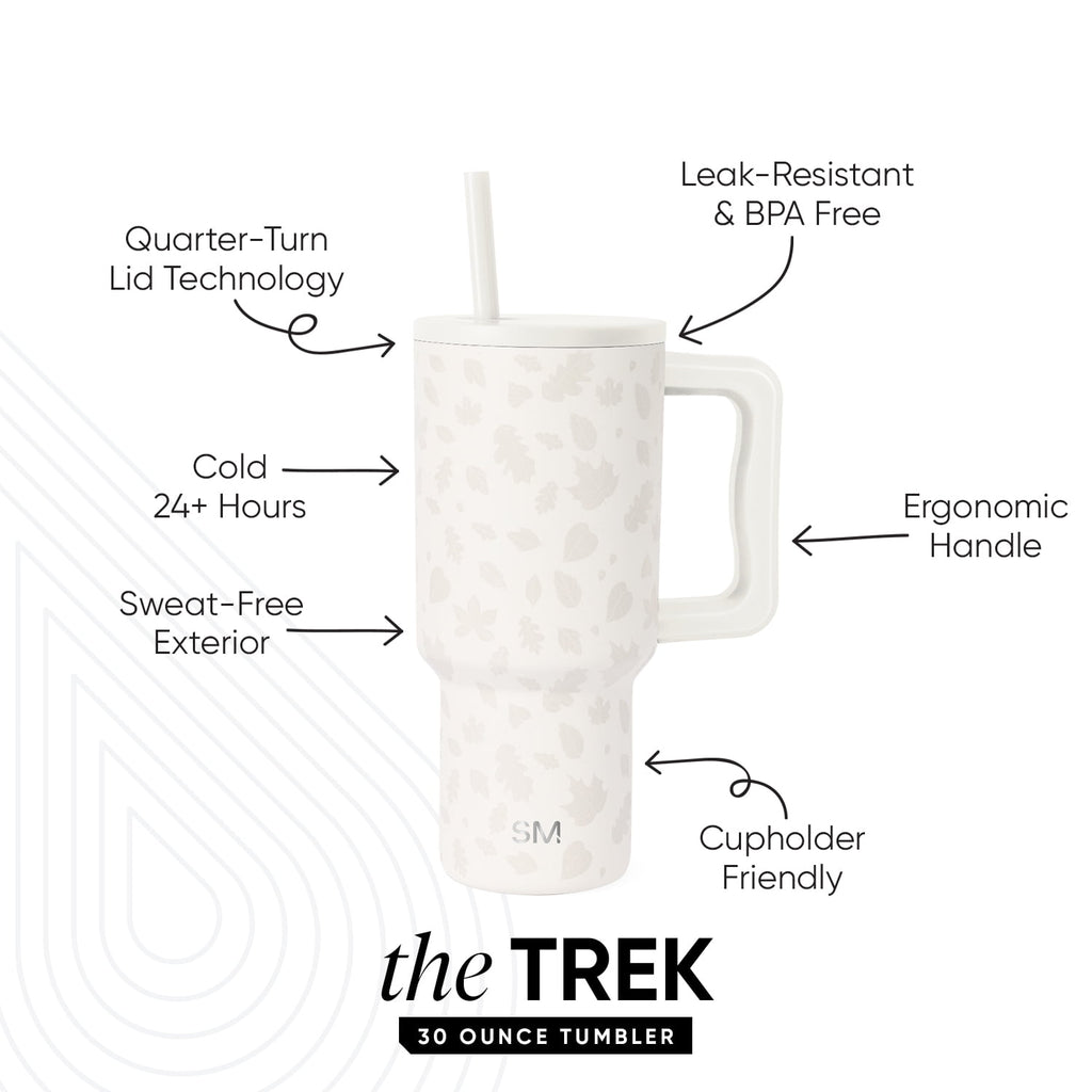 Simple Modern 30 fl oz Insulated Stainless Steel Trek Tumbler with Straw Lid | Seaglass Sage and Cream Checkmate C690P