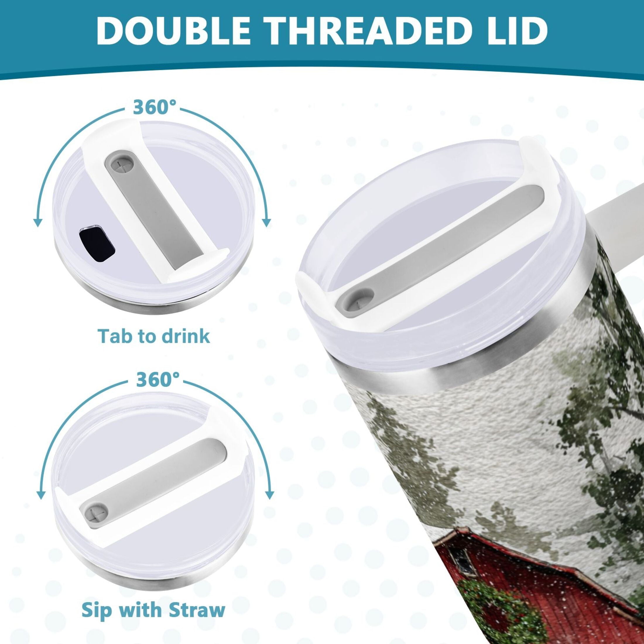 30 oz Insulated Stainless Steel Tumbler Double Wall Stainless Steel Tumbler with 2-Way Drinking Old Red Barn C592L