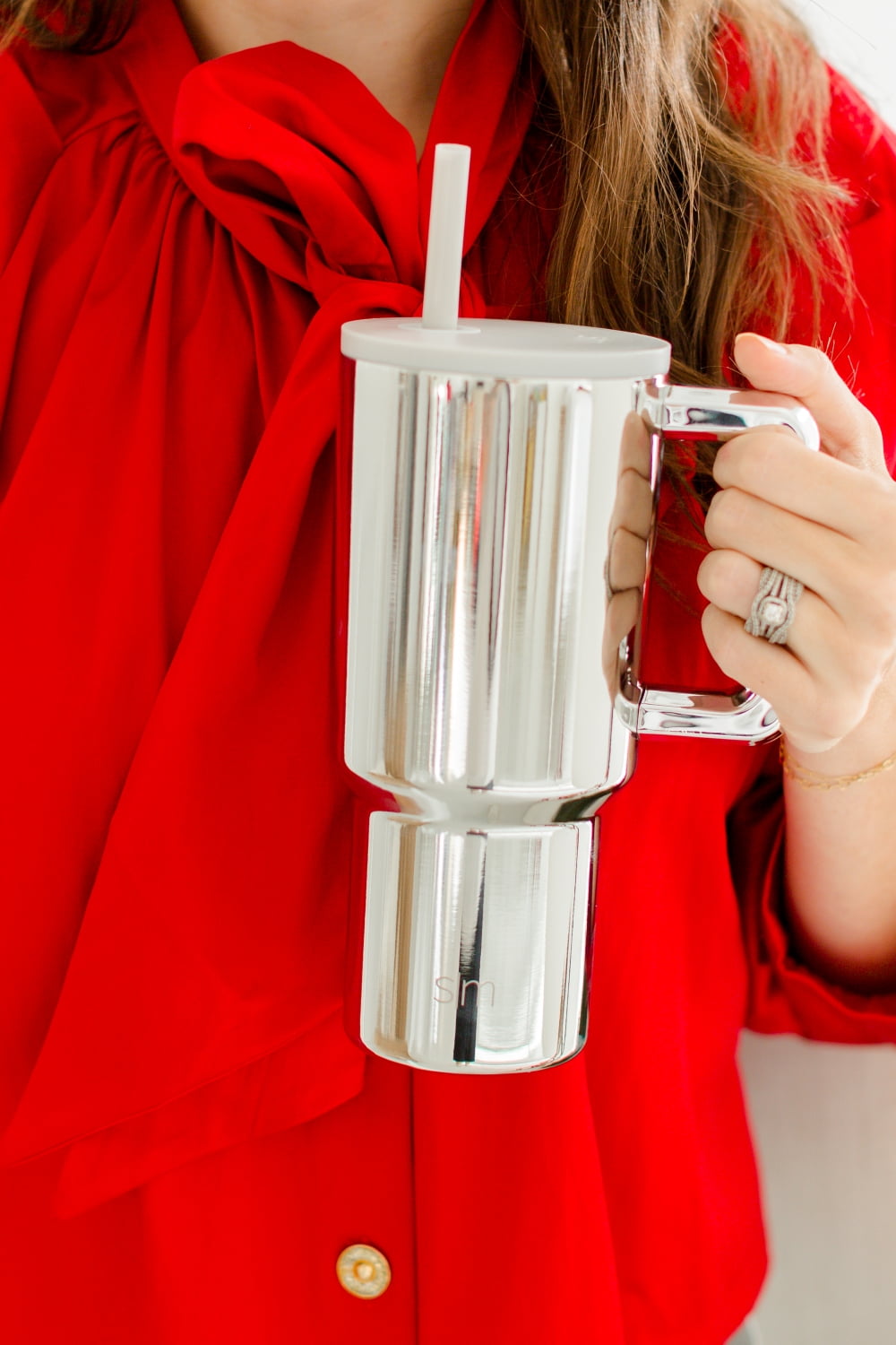 Simple Modern 30 fl oz Insulated Stainless Steel Trek Tumbler with Straw Lid | Seaglass Sage and Cream Checkmate C690P