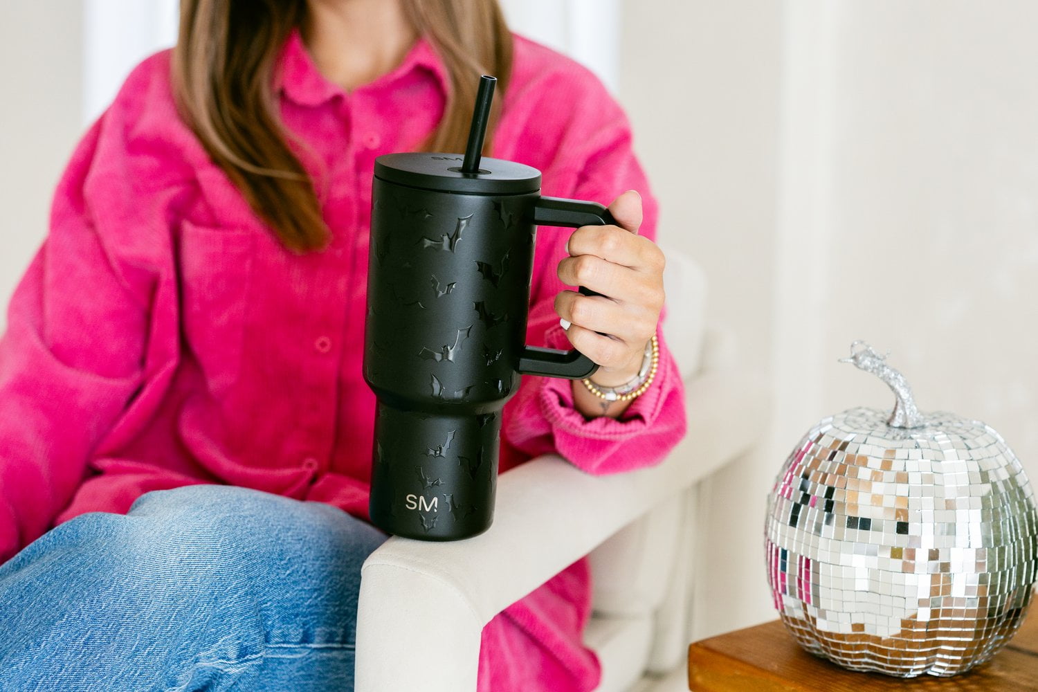 Simple Modern 30 fl oz Insulated Stainless Steel Trek Tumbler with Straw Lid | Seaglass Sage and Cream Checkmate C690P